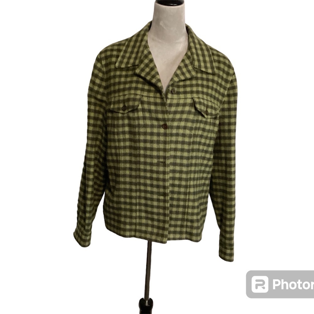 Talbots Blazer Jacket Plaid Check Business Casual Office Professional Womens L